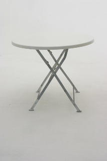 Biergarten Tisch 80 Ø biacno   
(weiß marmoriert)

